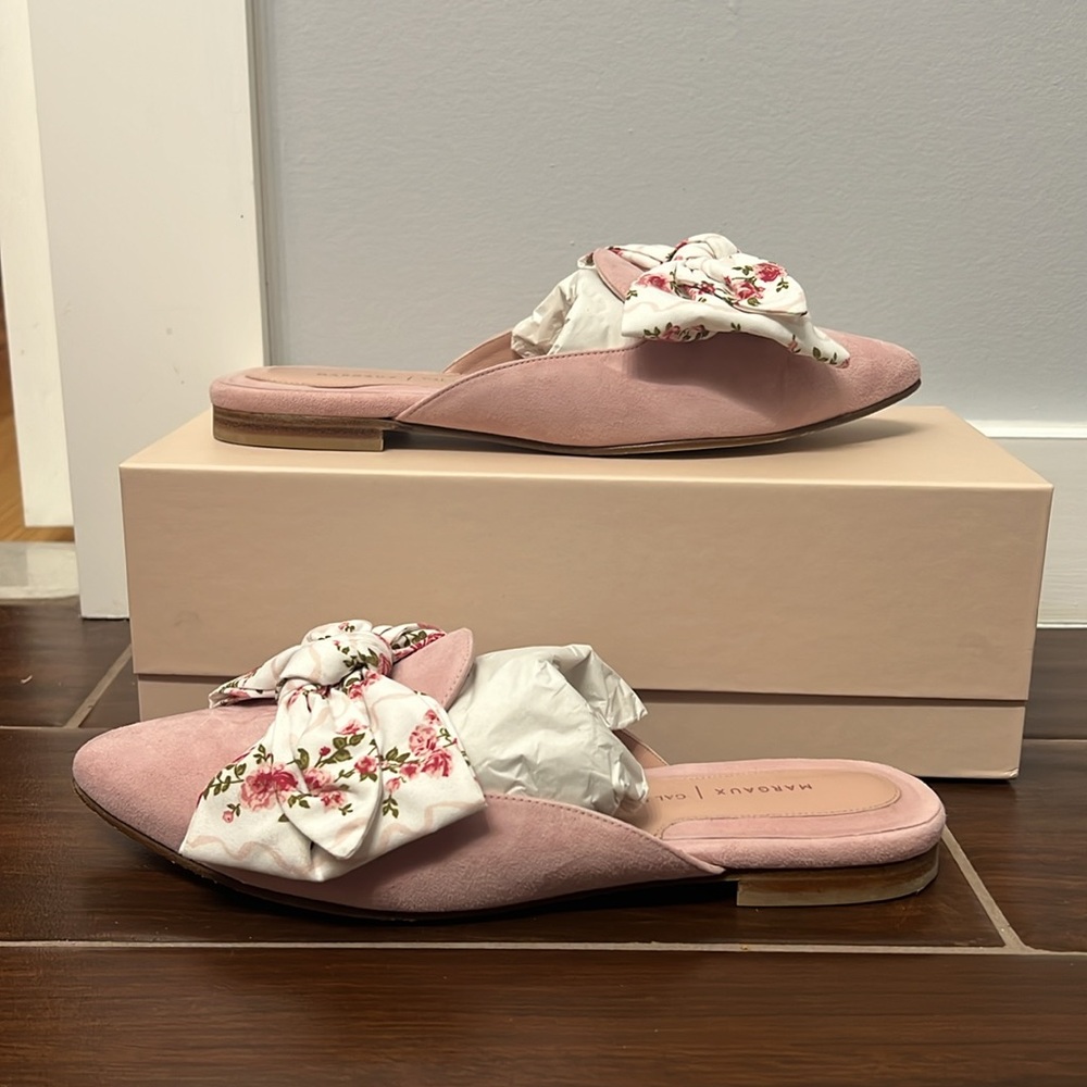 Margaux x Gal Meets Galm Pink Floral Bow Mules - Picture 3 of 8